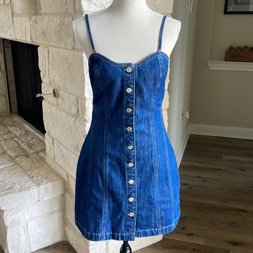 NWOT Levi's Jean Denim Bustier Dress Small/Medium